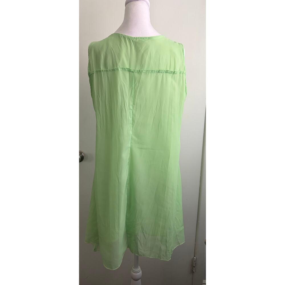 Pretty Angel Green Silk Chiffon Embroidered Fairy Boho Layered Dress Medium - Picture 5 of 12